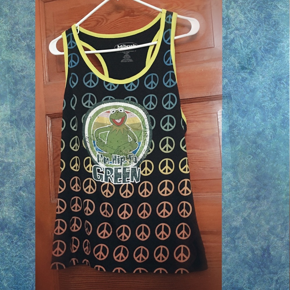 Muppets Kermit Peace Rainbow Sleeveless Tank Top